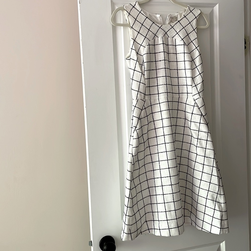 JCrew white and black dress